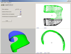 Grinding programs for complex artificial knee contours - diagram